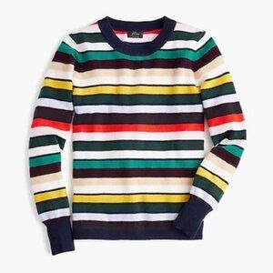 J.Crew Striped Cashmere Crewneck Sweater Size M NWT